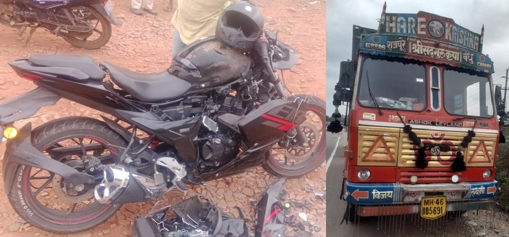 بھٹکل نیشنل ہائی وے پر بائک کی لاری سے ٹکر؛ 24 سالہ نوجوان موقع پر ہلاک