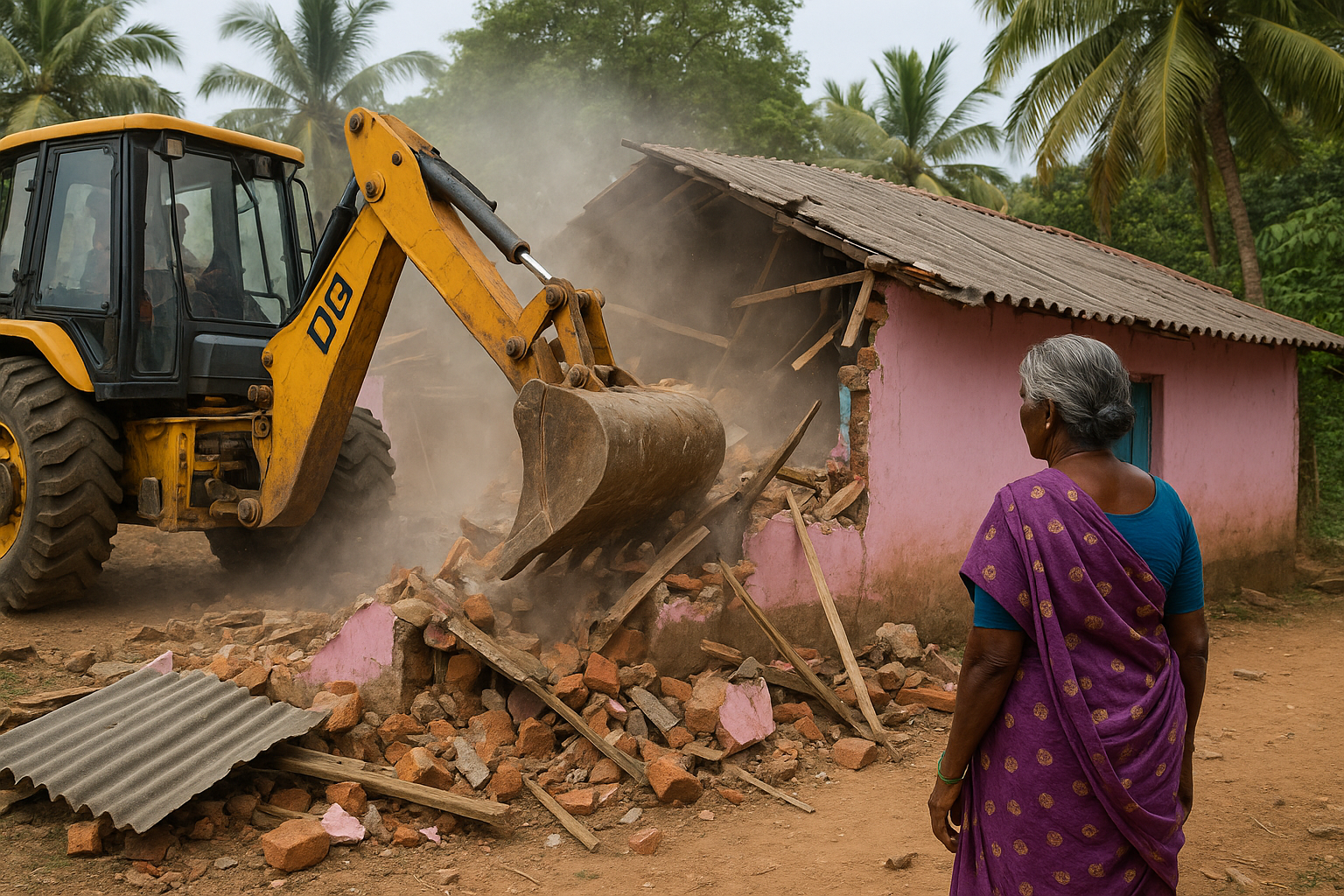 کولور میں دلت خاتون کے گھر پر چلا بلڈوزر - دلت تنظیموں نے کی مذمت