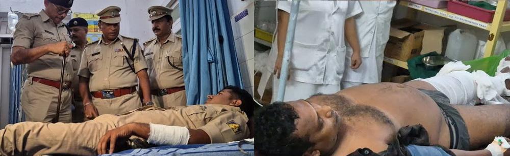 کاروار :  سٹی میونسپل کاونسل کے سابق کاونسلر کا قتل - گرفتار شدہ ملزم نے پولیس پر کیا حملہ -  ملزم کی ٹانگ پر پولیس نے ماری گولی