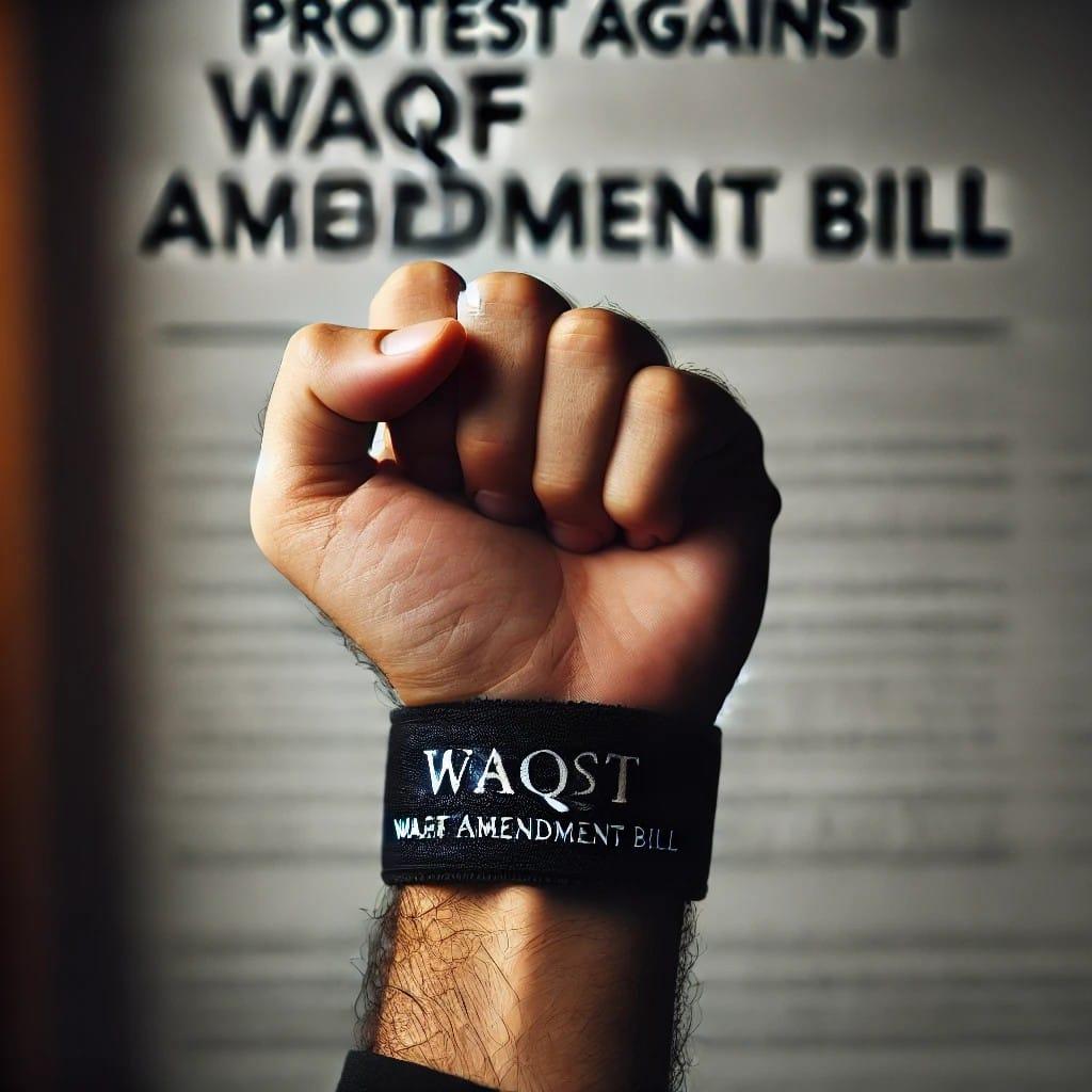 وقف ترمیمی بل کے خلاف آج جمعة الوداع کے موقع پر اپنے بازو پر کالی پٹی باندھ کراحتجاج کرنے پرسنل لاء بورڈ کی اپیل
