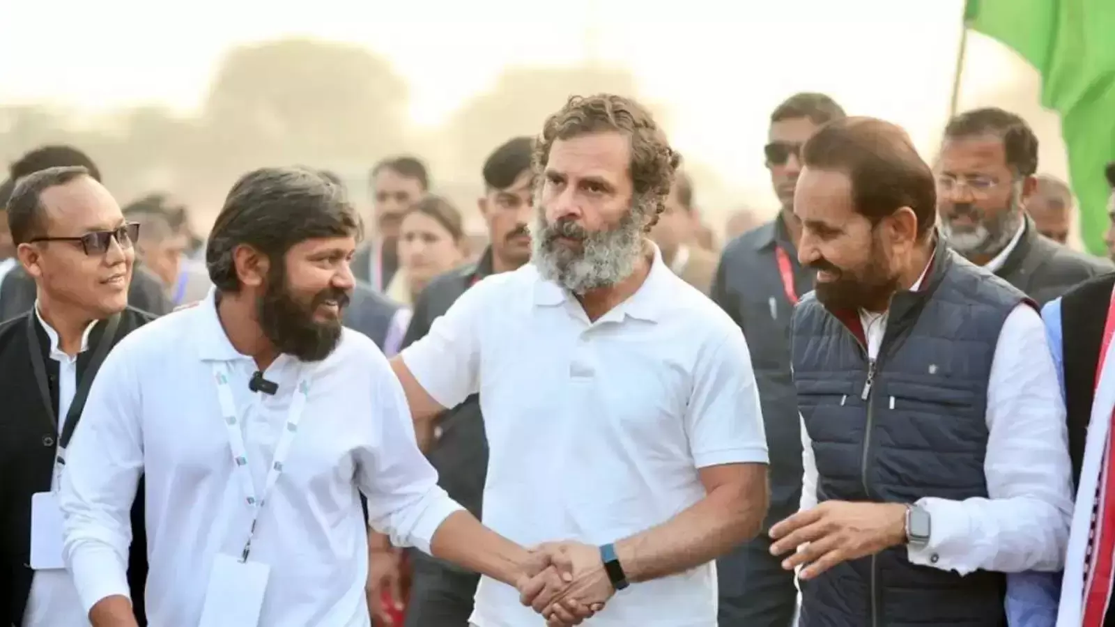 راہل گاندھی بہار میں عوامی رابطے کی مہم پر، بیگوسرائے میں کنہیا کمار کے ساتھ پیدل مارچ