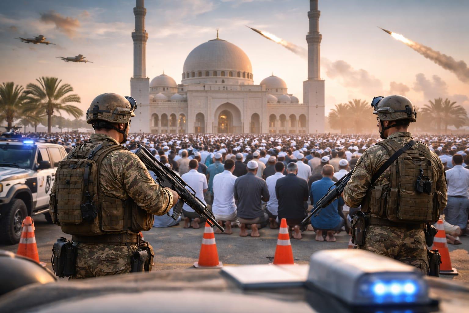 گلف ممالک پر ایران کی جوابی کارروائی کے اثرات؛ کئی شہروں میں عیدالفطر کی نماز مساجد تک محدود کرنے کے اعلانات