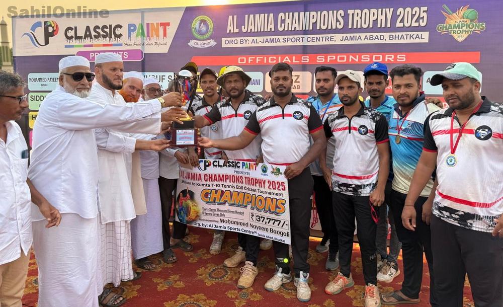 بھٹکل: وائمپائر شیرور نے 192 رنز کا پہاڑ جیسا ہدف دے کر الجامعہ کو دی کراری شکست؛   مُذکر ہلدی پورکی شاندار سنچری