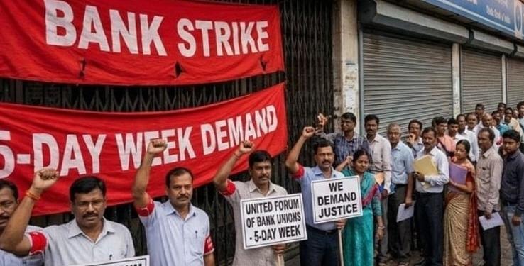 پانچ روزہ ہفتہ وار ڈیوٹی کے حق میں بینک ملازمین کی ملک گیر ہڑتال، خدمات میں خلل