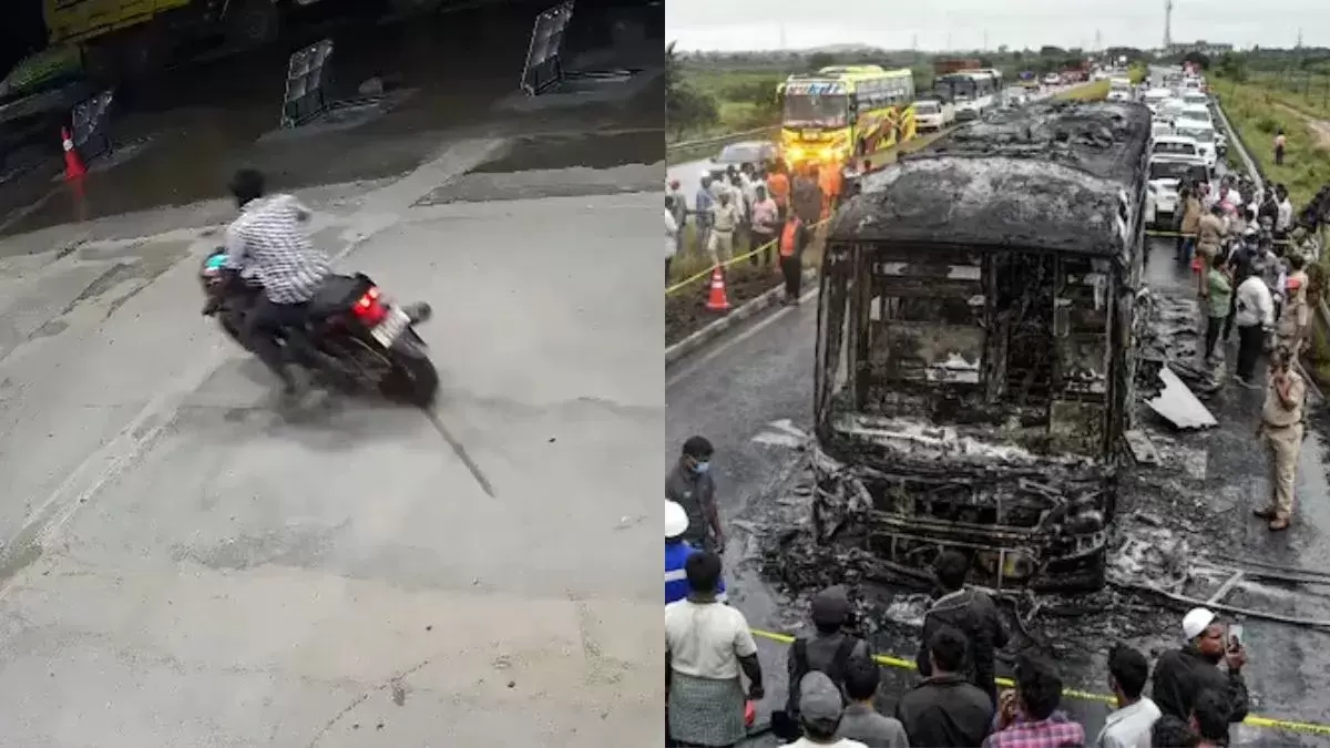 کرنول بس سانحہ کی تحقیقات میں حیرت انگیز انکشاف: بس کی ٹکر سے پہلے ہی بائیک سوار کی ہوچکی تھی موت