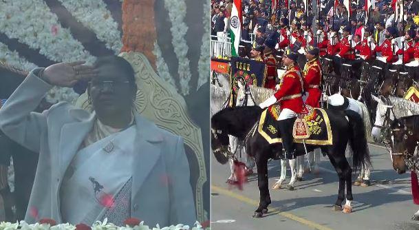 یومِ جمہوریہ: صدرِ جمہوریہ دروپدی مرمو نے کرتویہ پتھ پر لہرایا ترنگا، شاندار پریڈ اور فضائی مظاہرہ