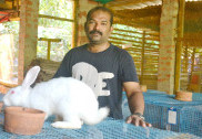 اپنا روزگار شروع کرنے کے لئے خرگوش پالن ایک منافع بخش کاروبار؛ بھٹکل میں ریابٹ بریڈنگ کا مرکز چلانے والے رضوان گنگاولی سے ایک ملاقات