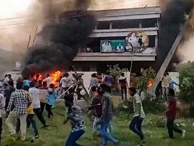 Andhra's Konaseema district renaming: Violent mob sets MLA's house on fire, many injured in clash with police