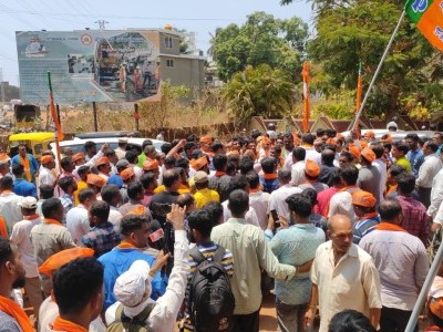 After Congress today BJP showed its strength through Road show in Bhatkal; Nomination papers filed with thousands of supporters