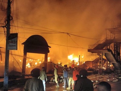 Massive fire at Assam market; Over 300 shops gutted