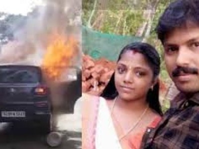 Pregnant woman, husband die after car catches fire in Kerala