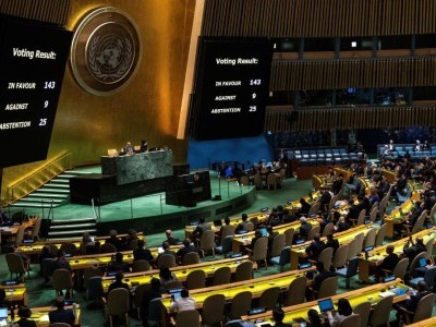 اقوام متحدہ میں فلسطین کی مکمل رکنیت کی حمایت میں قرار داد منظور